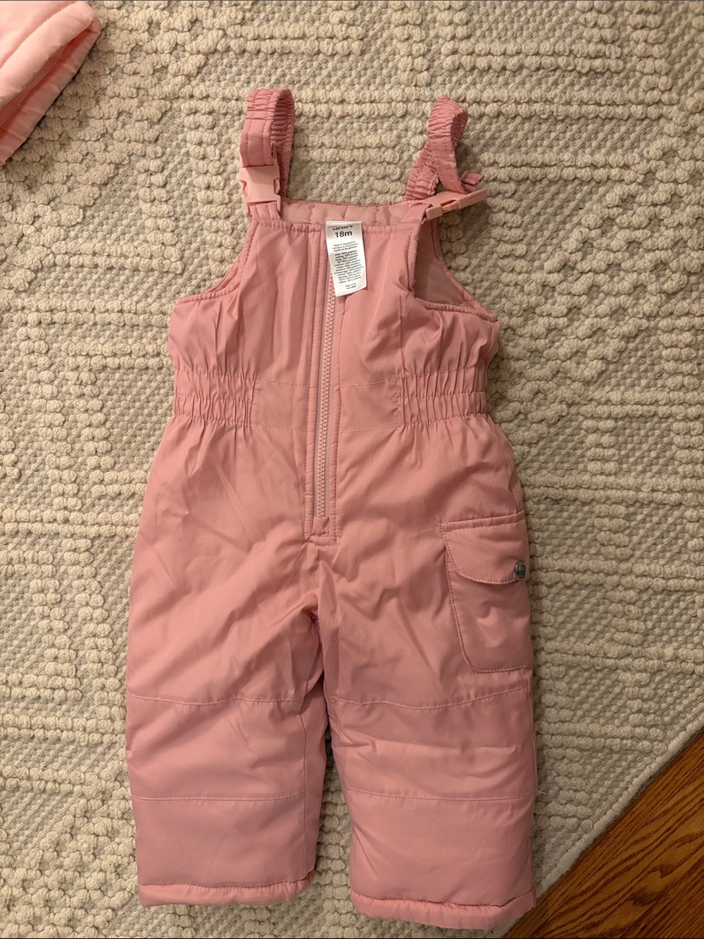 Girls Pink Insulated Snow Overalls